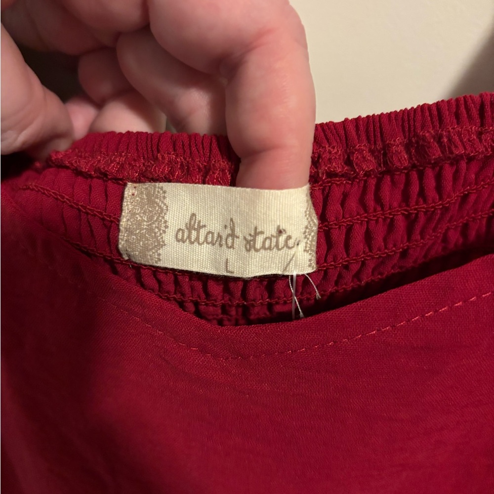 Altar'd State Red Ruffle Blouse - Picture 4 of 7